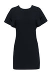 Polyester Short V Back Hidden Back Zipper Shift Short Sleeves Sleeves Dress