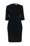 Sophisticated Sheath Crew Neck Snap Closure Hidden Back Zipper Sheath Dress/Little Black Dress