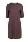 Cocktail Cotton Round Neck Pocketed Fitted Dress
