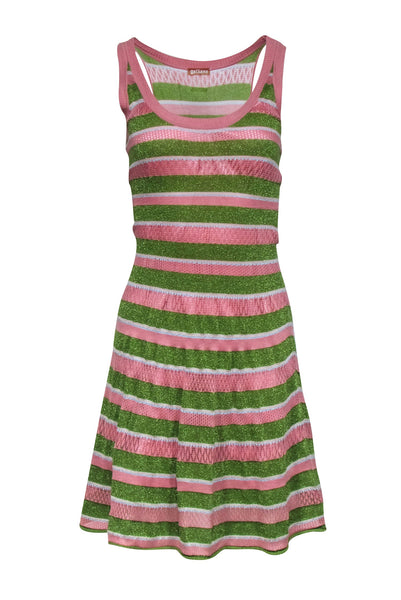 Tall Striped Print Sleeveless Spring Dress