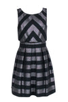 Tall Sleeveless Striped Print Hidden Back Zipper Pocketed Dress