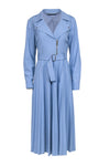 Belted Hidden Side Zipper Pleated Dress With a Sash