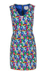 V-neck Sleeveless Back Zipper Floral Print Dress