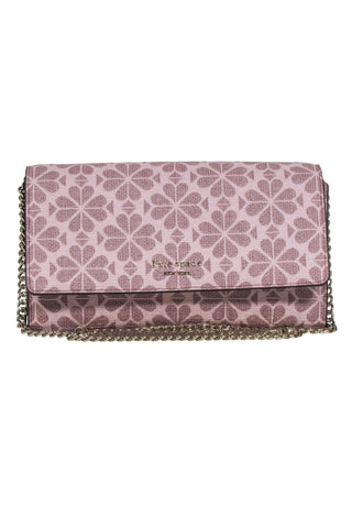 Kate Spade - Mauve Textured Leather Crossbody Wallet – Current Boutique