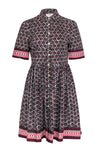 Short Sleeves Sleeves Button Front Collared General Print Dress