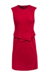 Petite Sleeveless Peplum Hidden Back Zipper Slit Sheath Sheath Dress/Midi Dress
