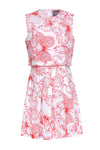Summer Sleeveless Floral Print Short Hidden Back Zipper Dress