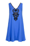 V-neck Sleeveless Jeweled Shift Beach Dress