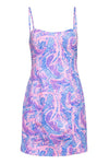 Straight Neck General Print Sleeveless Spaghetti Strap Hidden Back Zipper Sheath Sheath Dress