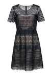 A-line Short Sleeves Sleeves Crew Neck Round Neck Evening Dress
