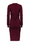 Long Sleeves Cutout Ribbed Bodycon Dress/Midi Dress