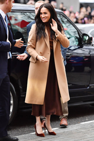 Megan markle in all brown monochrome neutral outfit