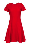 A-line Short Sleeves Sleeves Hidden Back Zipper Evening Dress