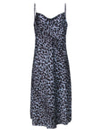 Cowl Neck Animal Leopard Print Sleeveless Polyester Slip Dress/Midi Dress