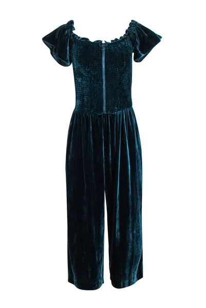 Smocked Cap Sleeves Off the Shoulder Vintage Jumpsuit