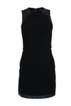 Hidden Back Zipper Sleeveless Leather Trim Dress