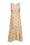 Hidden Side Zipper Floral Print Sleeveless Dress