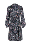 Button Front Long Sleeves Fall Floral Print Dress