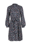 Long Sleeves Button Front Floral Print Fall Dress