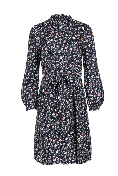 Floral Print Fall Long Sleeves Button Front Dress