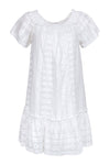 Embroidered Short Sleeves Sleeves Off the Shoulder Short Summer Smocked Dress