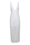 V-neck Sleeveless Hidden Back Zipper Wedding Dress/Midi Dress