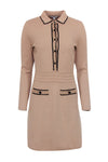 Tall A-line Collared Sweater Glittering Vintage Ribbed Fall Dress