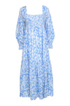 Smocked Floral Print Long Sleeves Beach Dress/Maxi Dress