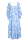 Long Sleeves Floral Print Smocked Beach Dress/Maxi Dress