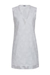 V-neck Short Sleeveless Shift Hidden Side Zipper Floral Print Summer Dress