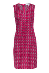 Sleeveless Sheath Plaid Print Sheath Dress