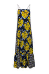 Floral Print Sleeveless Slit Pocketed Beach Dress/Maxi Dress With a Sash