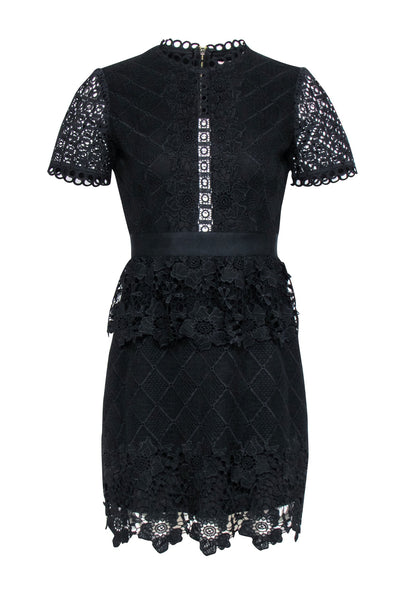 Short Sleeves Sleeves Floral Print Cutout Back Zipper High-Neck Skater Dress/Little Black Dress