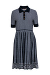 Short Sleeves Sleeves Collared General Print Pleated Jacquard Above the Knee Dress