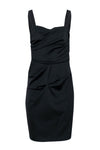 Ruched Hidden Back Zipper Cocktail Sleeveless Evening Dress/Little Black Dress/Party Dress/Midi Dress