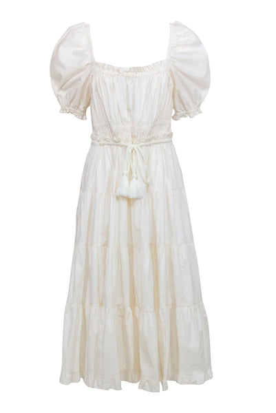 Puff Sleeves Sleeves Goddess Summer Poplin Maxi Dress