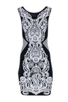 General Print Fitted Bodycon Dress/Little Black Dress