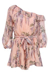 Belted Off the Shoulder Floral Print Elasticized Tie Waist Waistline Spring Romper