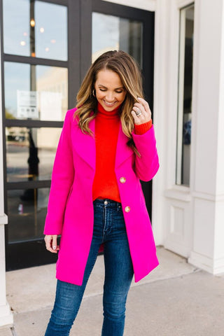 pink blazer for Valentine's Day 2024