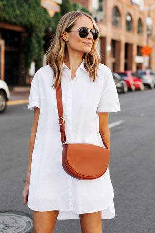 button down white dress for summer