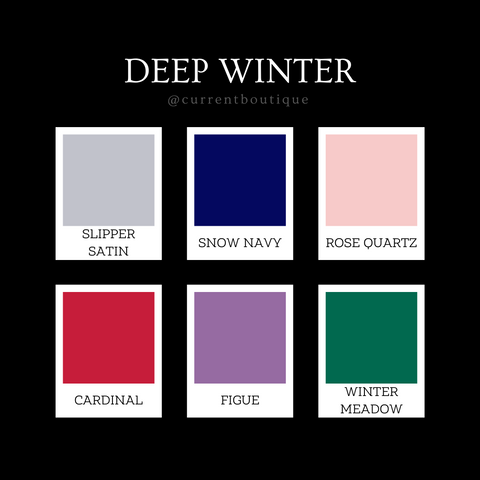 Seasonal Color Analysis Palette with Best Colors for Winter