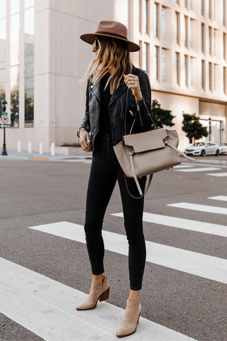 leather jacket fall outfit