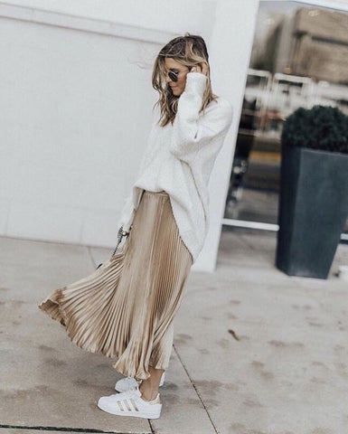 pleated maxi skirt for fall 2022