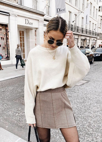 white pullover for winter outfit