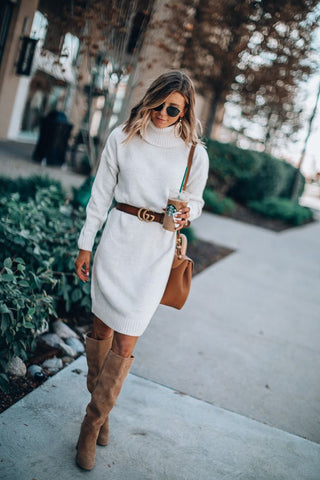 white sweater dress for fall 2023 date night