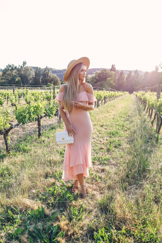 winery spring wedding guest dress