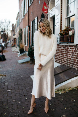 winter white sweater outfit
