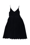 V-neck Beaded Flowy Silk Little Black Dress