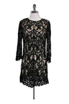 Lace Above the Knee Round Neck Dress