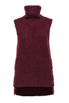 Snap Closure Sweater Sleeveless Turtleneck Fall Tunic